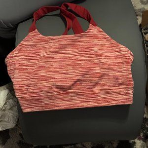 Zellos Red and White striped XL Sports Bra